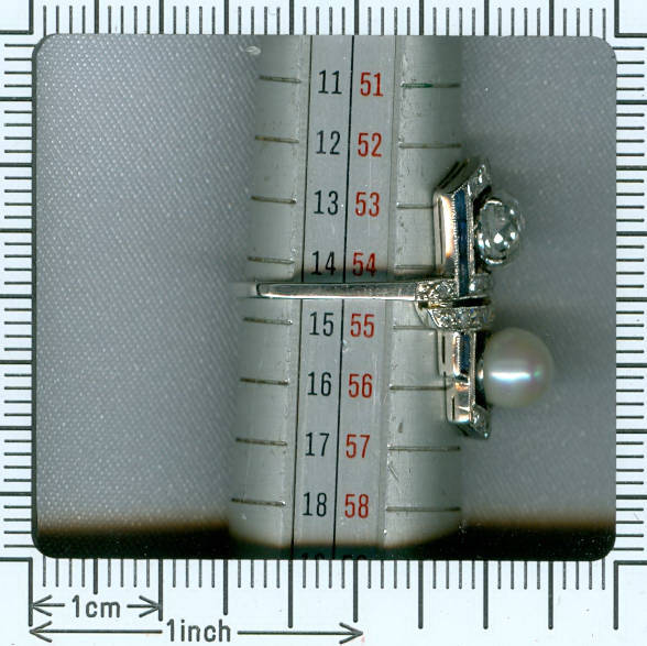Art Deco pearl diamond engagement ring sapphire (image 14 of 14)